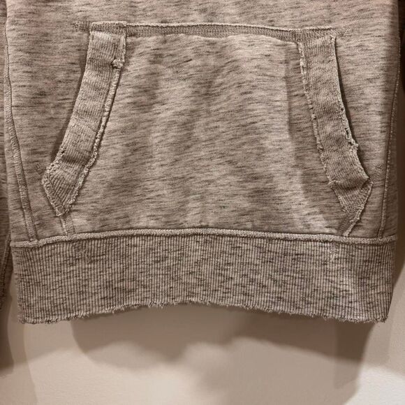 Abercrombie Fitch Men's Grey Hoodie Medium Muscle Fit Thermal Y2K Logo Distress - Picture 4 of 8